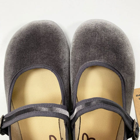 Bailarinas Respetuosas Batilas XL07 Salón Terciopelo Gris - Kukinos