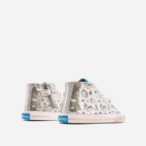 Botines Barefoot Mustang Luces 49339 Glist Silver