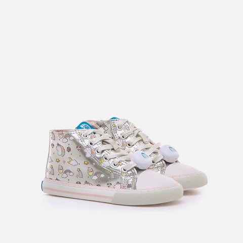 Botines Barefoot Mustang Luces 49339 Glist Silver