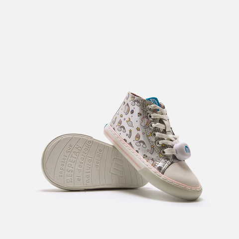 Botines Barefoot Mustang Luces 49339 Glist Silver
