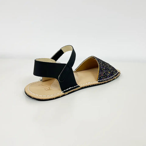 Menorquinas adultos RIA Glitter Negro - Kukinos