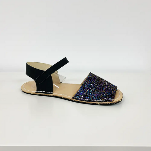 Menorquinas adultos RIA Glitter Negro - Kukinos