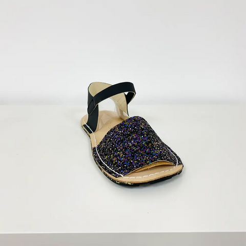 Menorquinas adultos RIA Glitter Negro - Kukinos