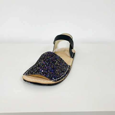 Menorquinas adultos RIA Glitter Negro - Kukinos