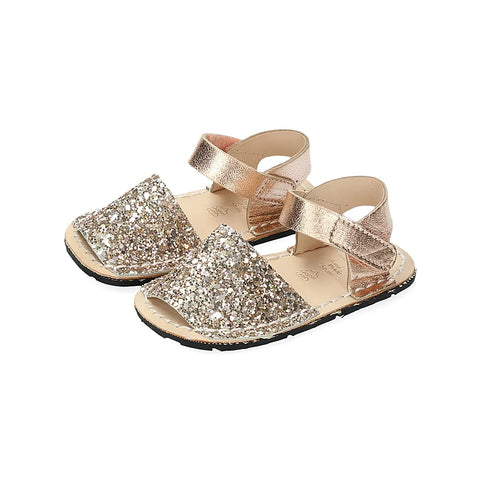Menorquinas niños RIA Glitter Peach - Kukinos