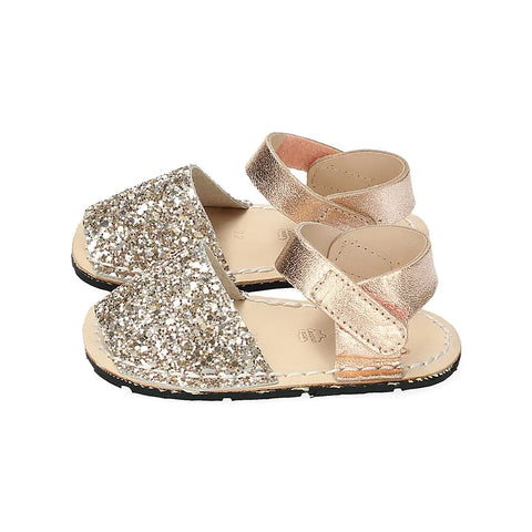 Menorquinas niños RIA Glitter Peach - Kukinos