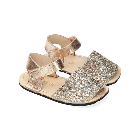 Menorquinas niños RIA Glitter Peach - Kukinos
