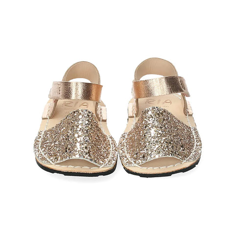 Menorquinas niños RIA Glitter Peach - Kukinos