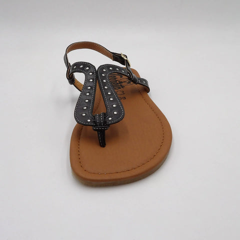 Sandalias Respetuosas Terreta Vaillo Tachas Negro - Kukinos