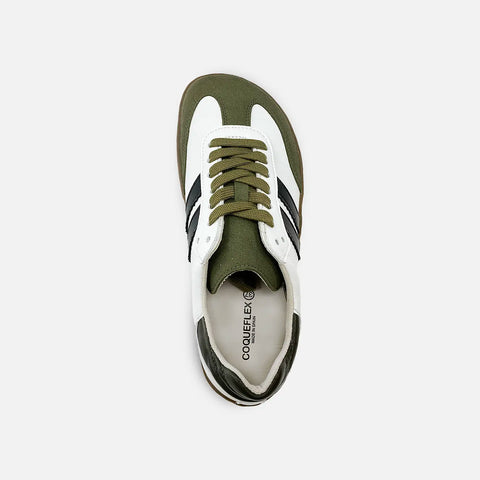 Zapatillas Barefoot Coqueflex 4415 Suede Kaki Blanco - Kukinos