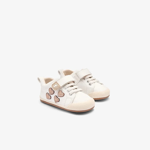 Zapatillas Respetuosas Conguitos TecnoBaby Shiny Hearts White
