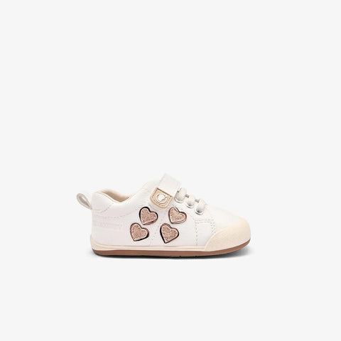 Zapatillas Respetuosas Conguitos TecnoBaby Shiny Hearts White