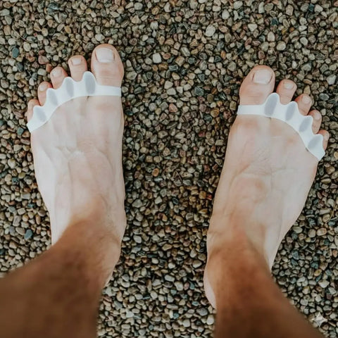 Separador de dedos de silicona transparente para corregir la alineación del pie