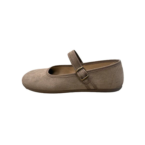 Bailarinas Respetuosas Batilas XL07 Salón Hebilla Serratex Taupe
