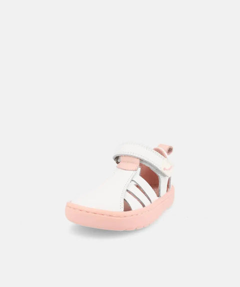 Sandalias Respetuosas Blanditos Cuba Blanco y Rosa Infantil