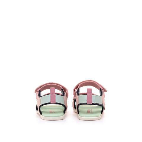 Sandalia barefoot Mustang Town Rosa para niños, cierre velcro