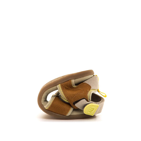 Sandalias barefoot infantiles Mustang 49345 Way Camel / Nylon Taupe – diseño vegano, zero drop y puntera ancha para el desarrollo natural del pie