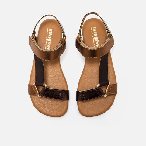 Sandalias de Piel Barefoot Mujer Mustang 56256 - Bronce