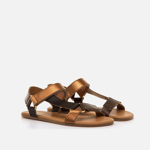 Sandalias de Piel Barefoot Mujer Mustang 56256 - Bronce