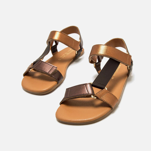 Sandalias de Piel Barefoot Mujer Mustang 56256 - Bronce