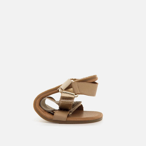 Sandalias de Piel Barefoot Mujer Mustang 56256 Niger Camel Doradas