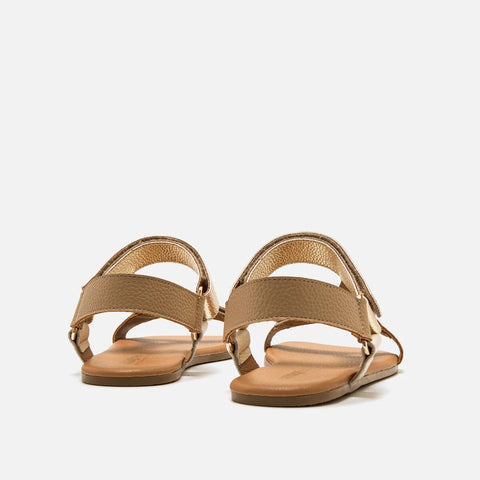 Sandalias de Piel Barefoot Mujer Mustang 56256 Niger Camel Doradas