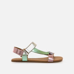 Sandalias de Piel Barefoot Mujer Mustang 56256 Platino Verde