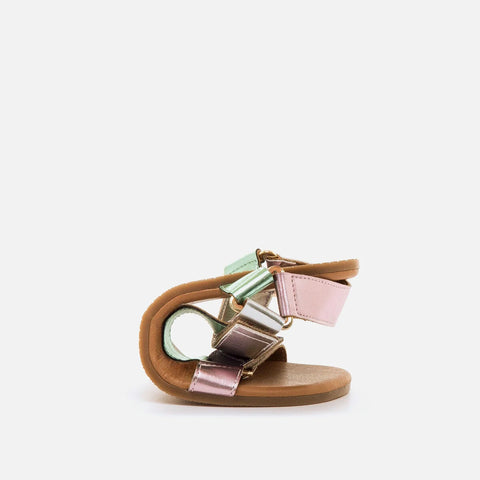Sandalias de Piel Barefoot Mujer Mustang 56256 Platino Verde