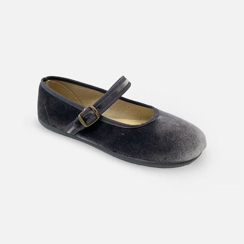 Bailarinas Respetuosas Batilas Salon Terciopelo Gris
