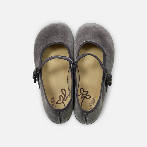 Bailarinas Respetuosas Batilas XL07 Salón Terciopelo Gris - Kukinos