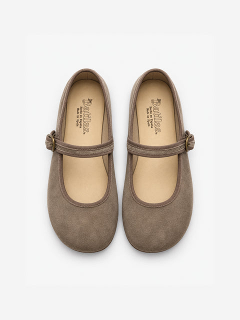 Bailarinas Respetuosas Batilas XL07 Salón Hebilla Serratex Taupe