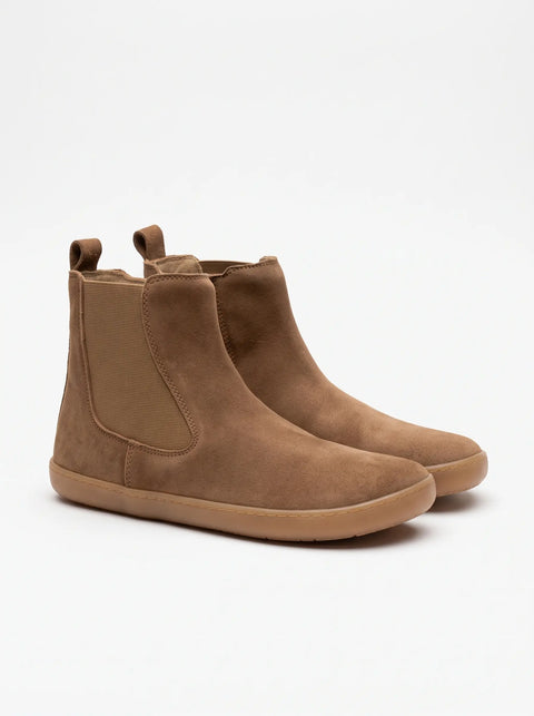 Botin Mujer Barefoot Chetto Elástico Serraje Camel