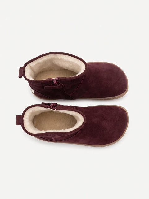 Botin Mujer Barefoot Chetto Serraje Burdeos