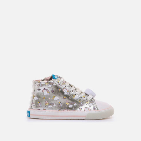 Botines Barefoot Mustang Luces 49339 Glist Silver