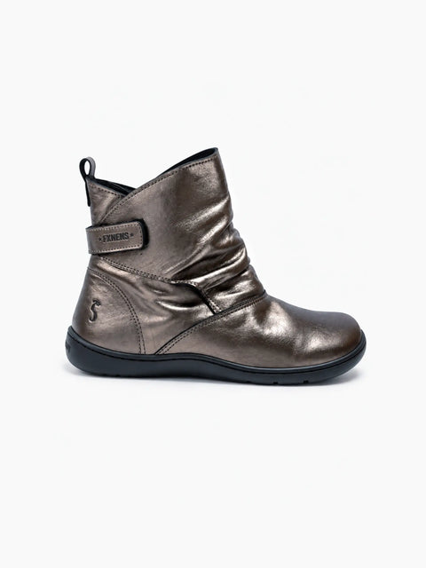 Botines de Piel Respetuosas Flexi Nens 9075-S Laminado Plomo