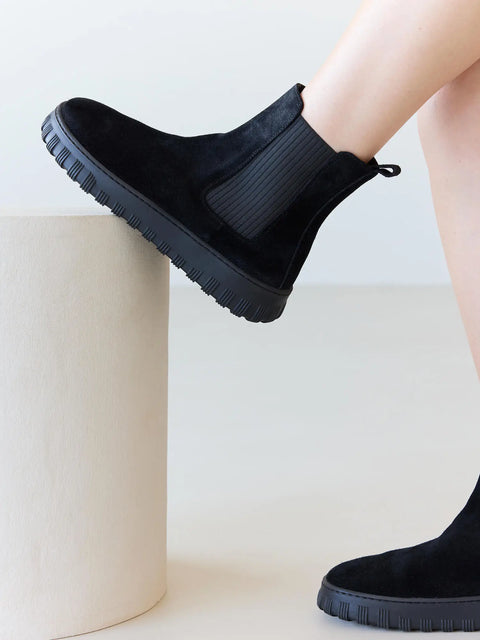 Botines Piel Respetuosas MUM Barefoot - Alma Serraje Negro