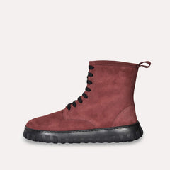 Botines Piel Respetuosas MUM Barefoot - Aria Serraje Vino