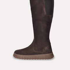 Botas Altas Piel Respetuosas MUM Barefoot - Sena Marrón