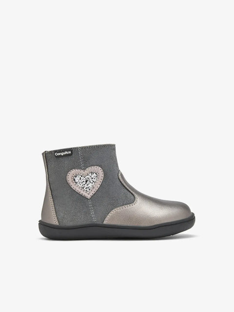 Botines Respetuosos Conguitos GoFlex Corazón Gris