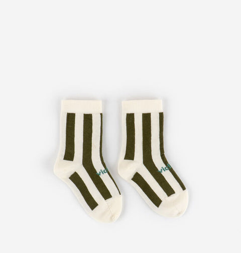Calcetines Respetuosos Victoria Algodón Rayas Kaki
