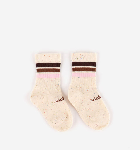 Calcetines Respetuosos Victoria Algodón Jaspeado Rosa