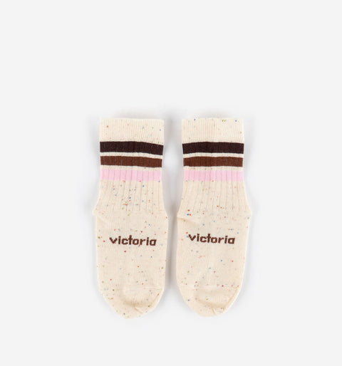 Calcetines Respetuosos Victoria Algodón Jaspeado Rosa