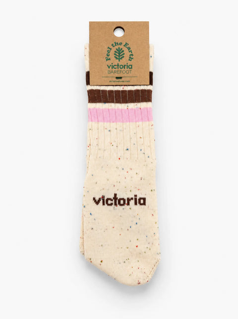 Calcetines Respetuosos Victoria Algodón Jaspeado Rosa