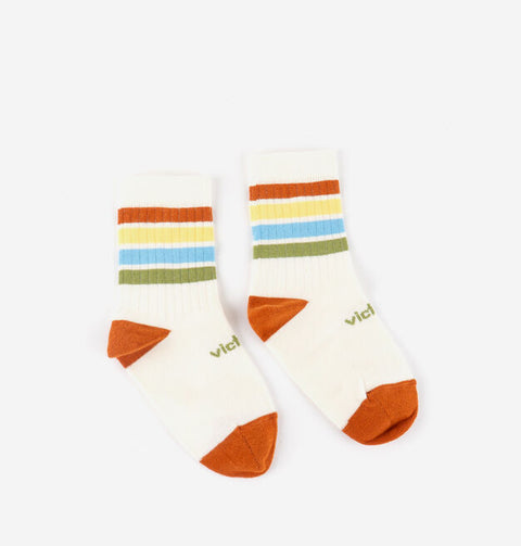 Calcetines Respetuosos Victoria Algodón Rayas Naranja
