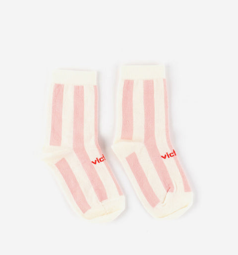 Calcetines Respetuosos Victoria Algodón Rayas Pink