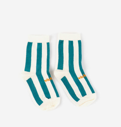 Calcetines Respetuosos Victoria Algodón Rayas Verde