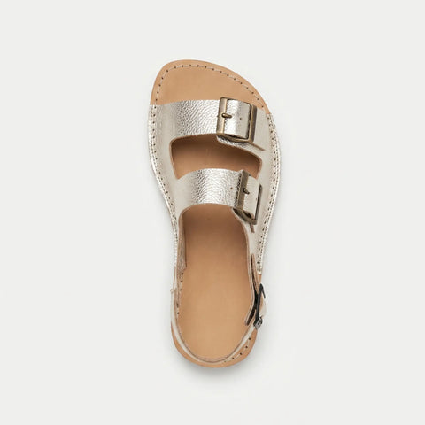 Sandalias Barefoot Mujer Terreta Bio Champagne Piel Respetuosas