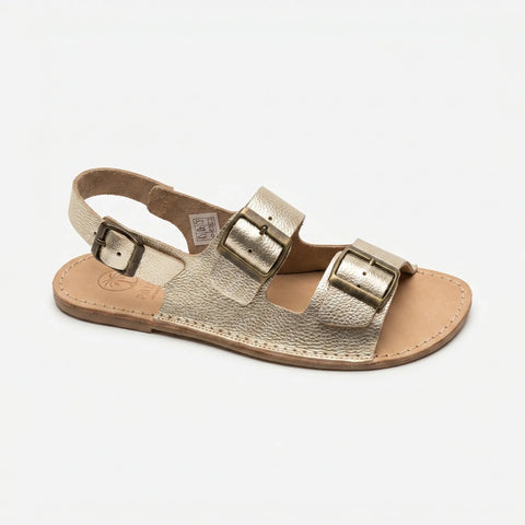 Sandalias Barefoot Mujer Terreta Bio Champagne Piel Respetuosas
