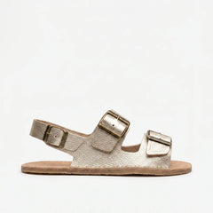 Sandalias Barefoot Mujer Terreta Bio Champagne Piel Respetuosas