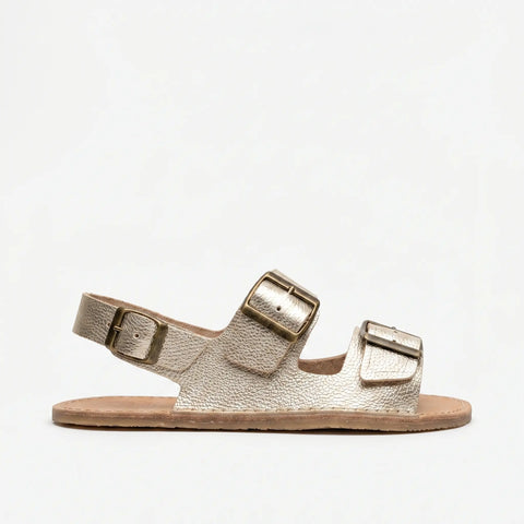 Sandalias Barefoot Mujer Terreta Bio Champagne Piel Respetuosas
